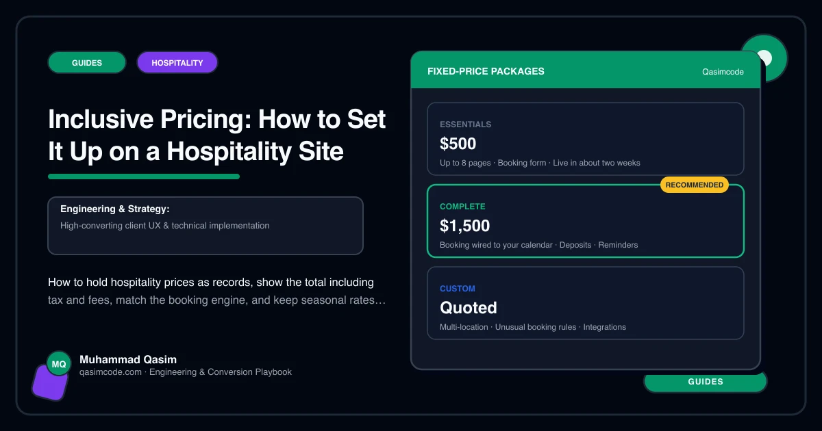 Inclusive Pricing: How to Set It Up on a Hospitality Site