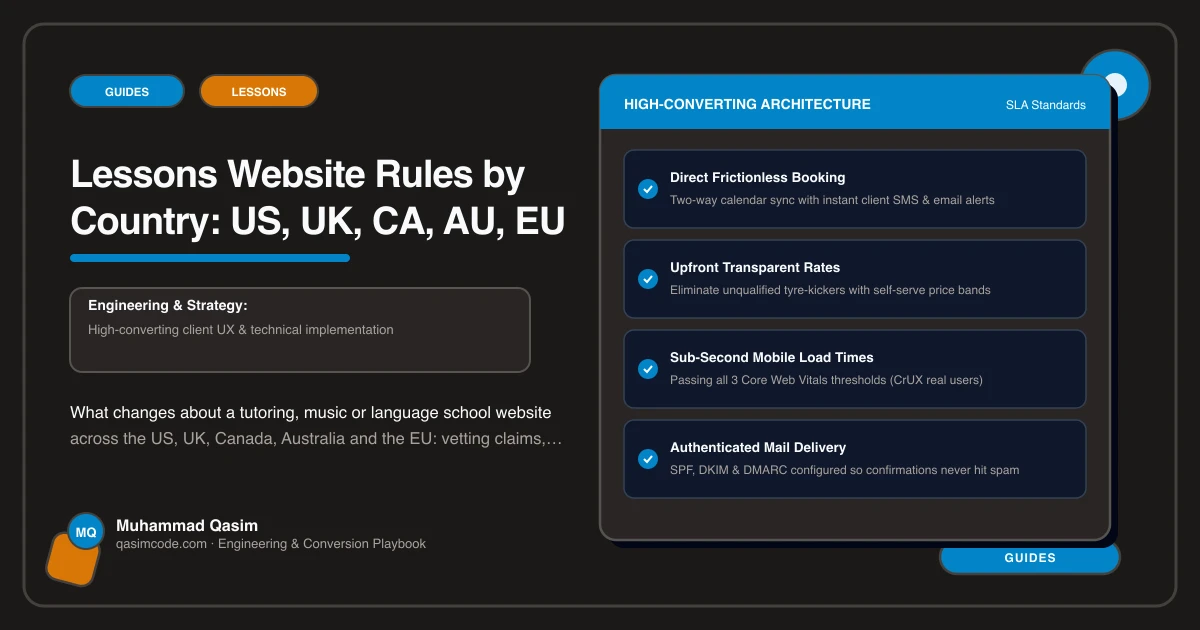 Lessons Website Rules by Country: US, UK, CA, AU, EU