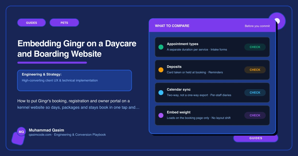 Embedding Gingr on a Daycare and Boarding Website