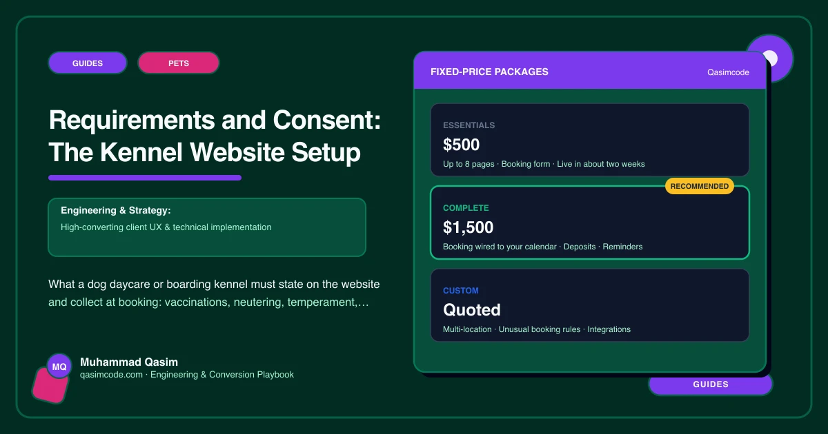 Requirements and Consent: The Kennel Website Setup