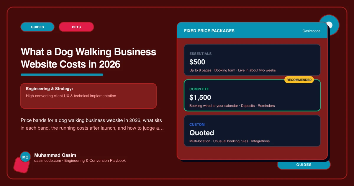 What a Dog Walking Business Website Costs in 2026