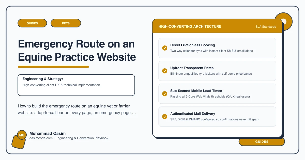 Emergency Route on an Equine Practice Website