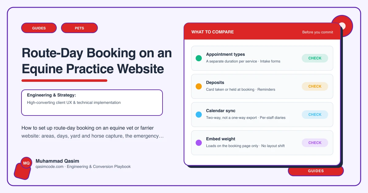 Route-Day Booking on an Equine Practice Website