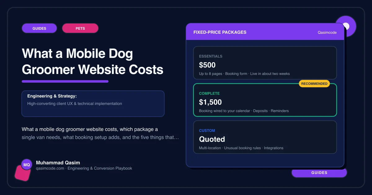 What a Mobile Dog Groomer Website Costs