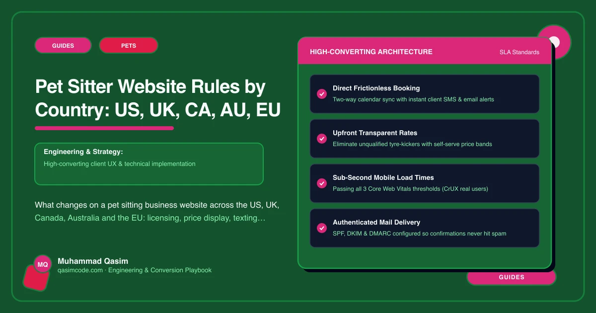 Pet Sitter Website Rules by Country: US, UK, CA, AU, EU