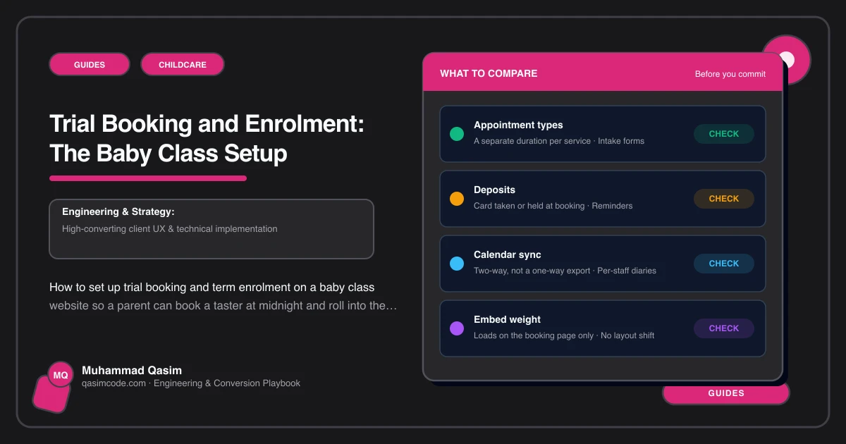Trial Booking and Enrolment: The Baby Class Setup