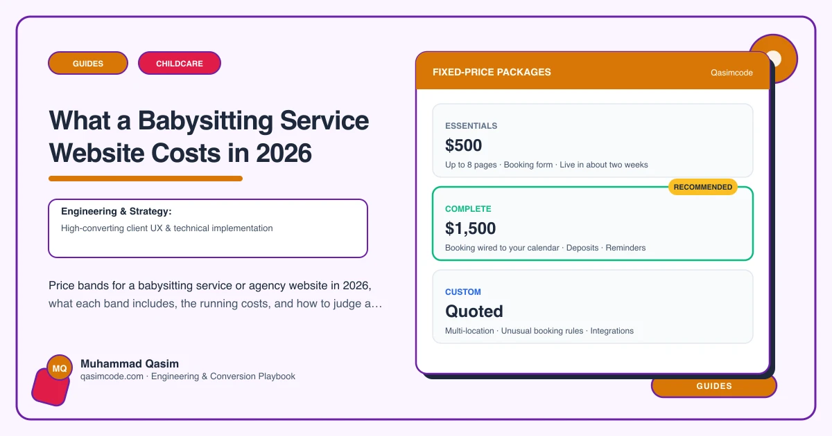 What a Babysitting Service Website Costs in 2026