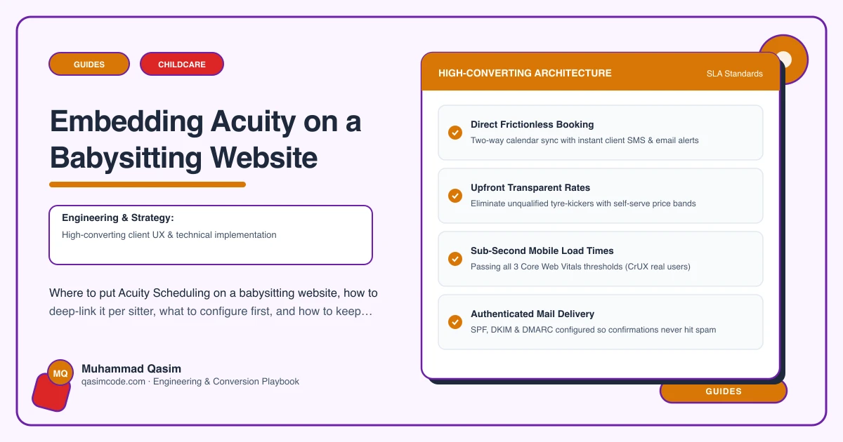 Embedding Acuity on a Babysitting Website