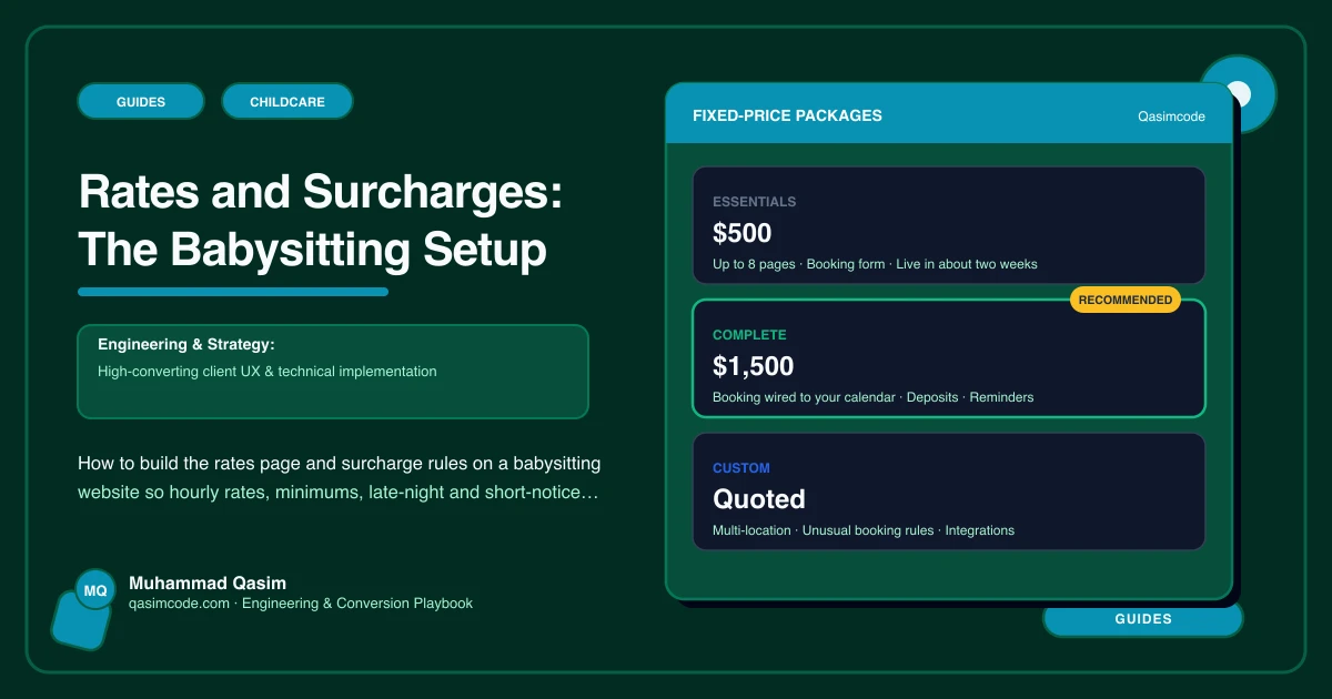 Rates and Surcharges: The Babysitting Setup