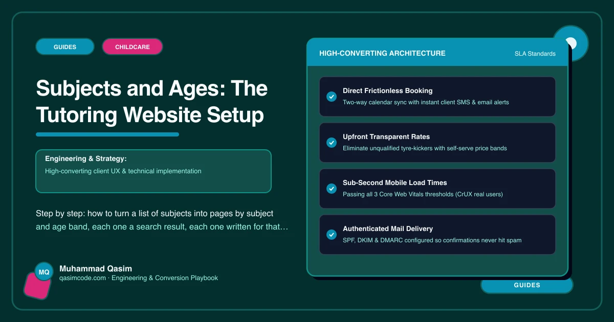 Subjects and Ages: The Tutoring Website Setup