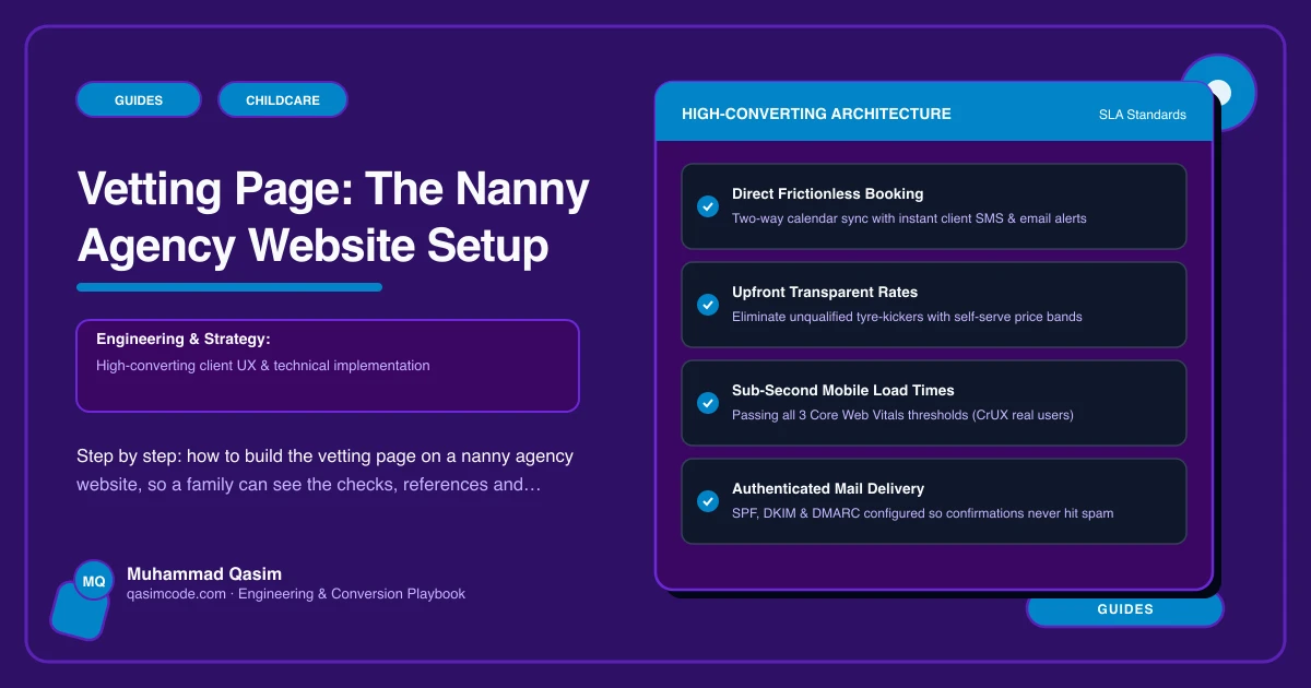 Vetting Page: The Nanny Agency Website Setup