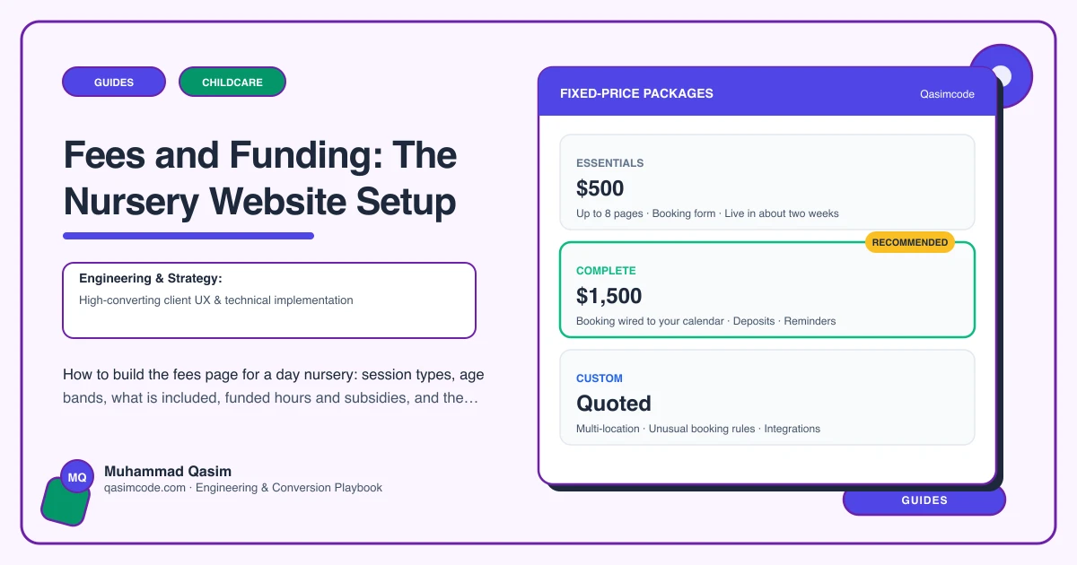 Fees and Funding: The Nursery Website Setup