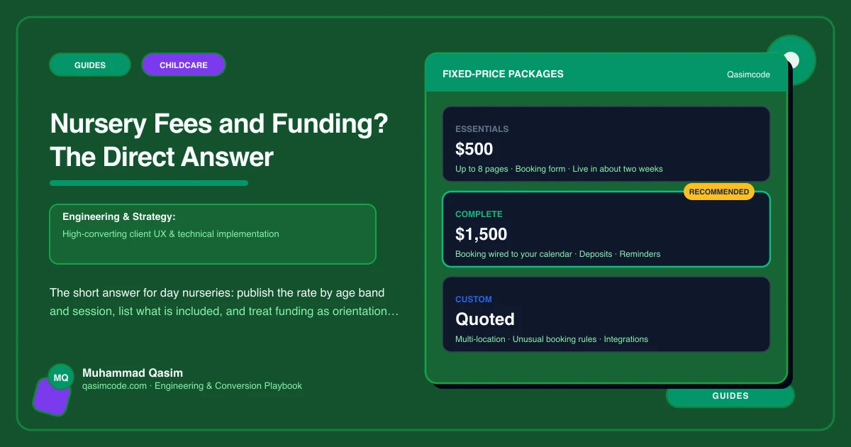 Nursery Fees and Funding? The Direct Answer