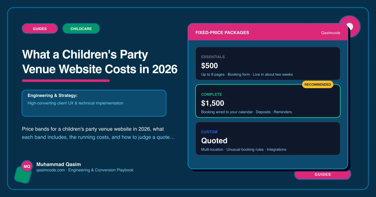 What a Children's Party Venue Website Costs in 2026