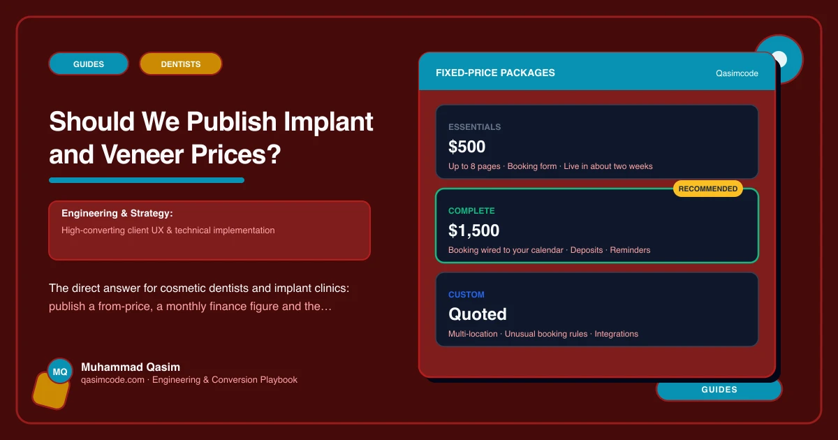 Should We Publish Implant and Veneer Prices?