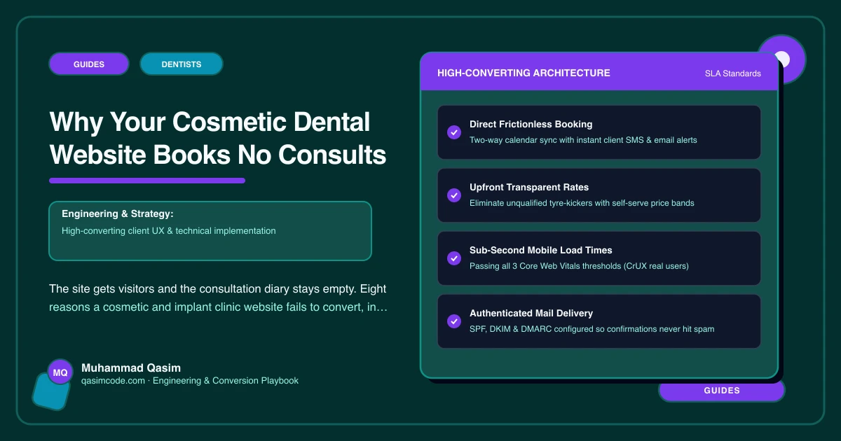 Why Your Cosmetic Dental Website Books No Consults