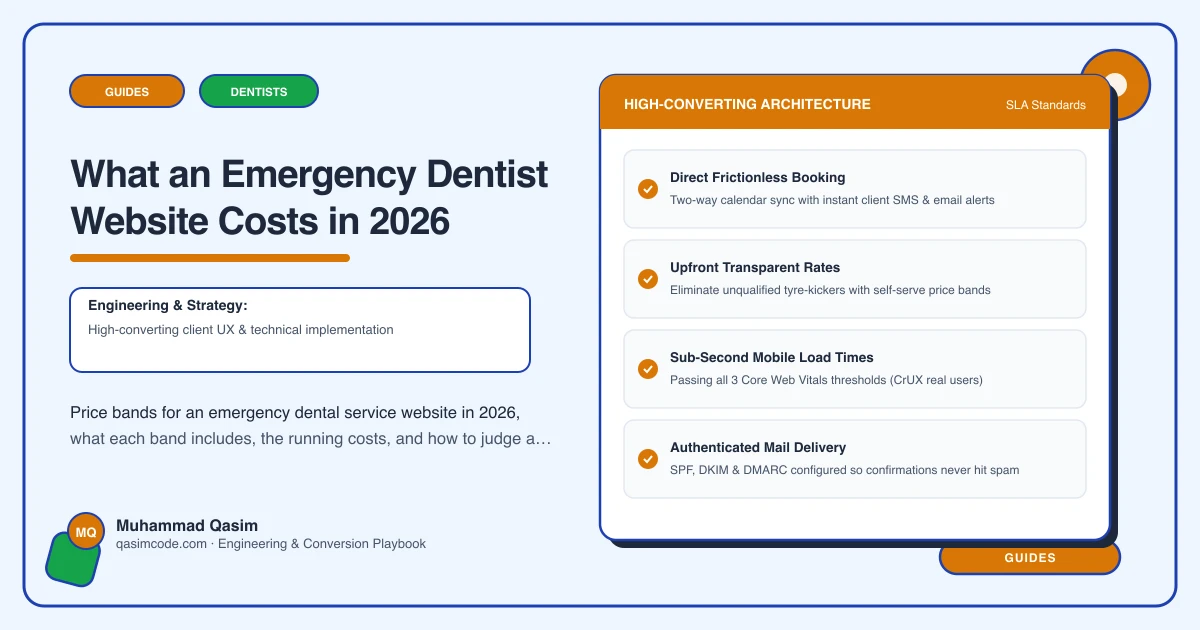 What an Emergency Dentist Website Costs in 2026