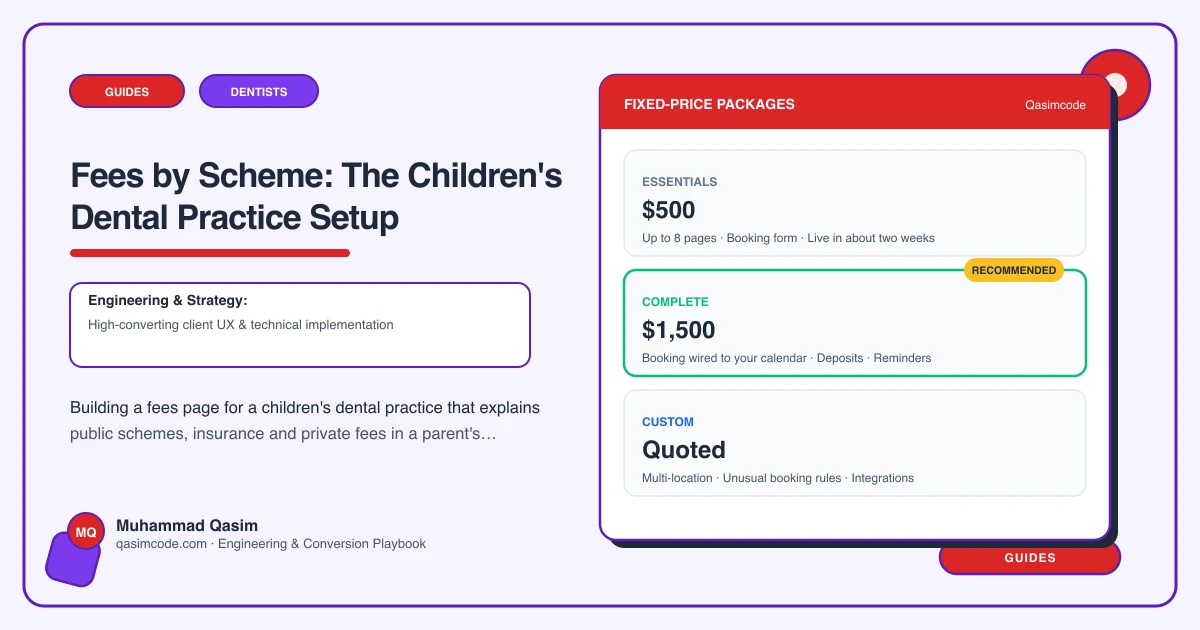 Fees by Scheme: The Children's Dental Practice Setup