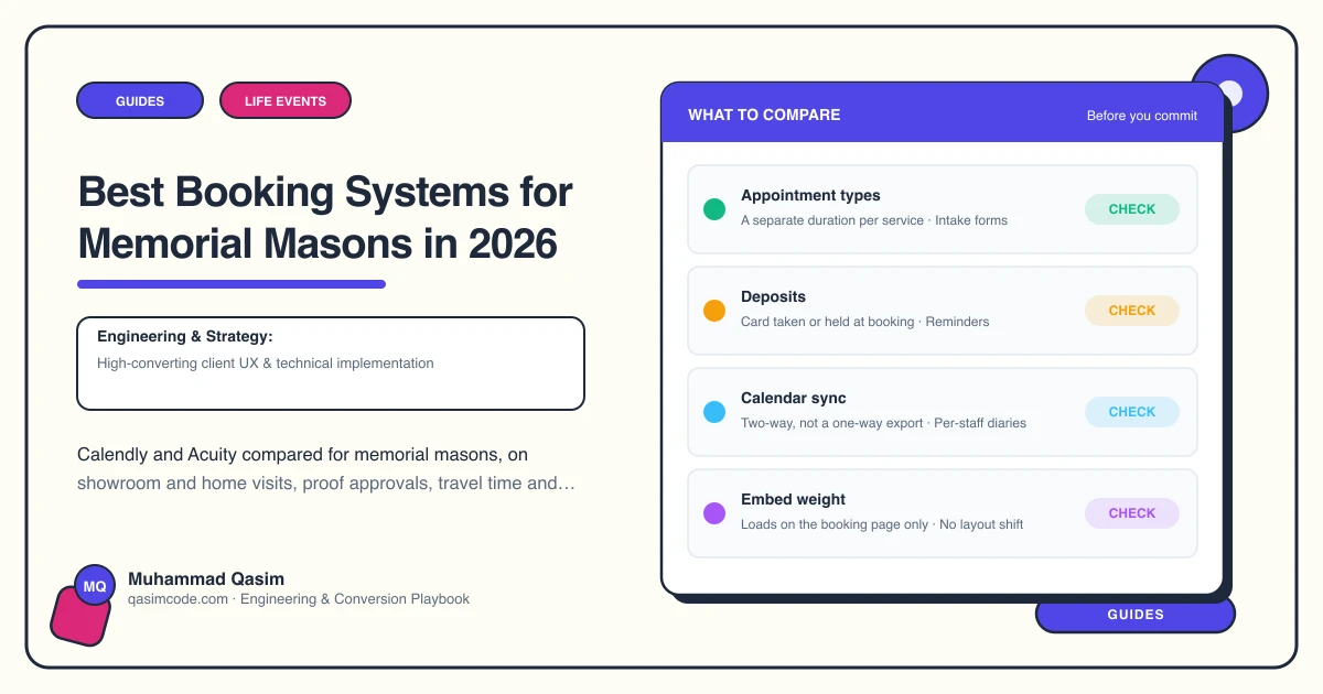 Best Booking Systems for Memorial Masons in 2026