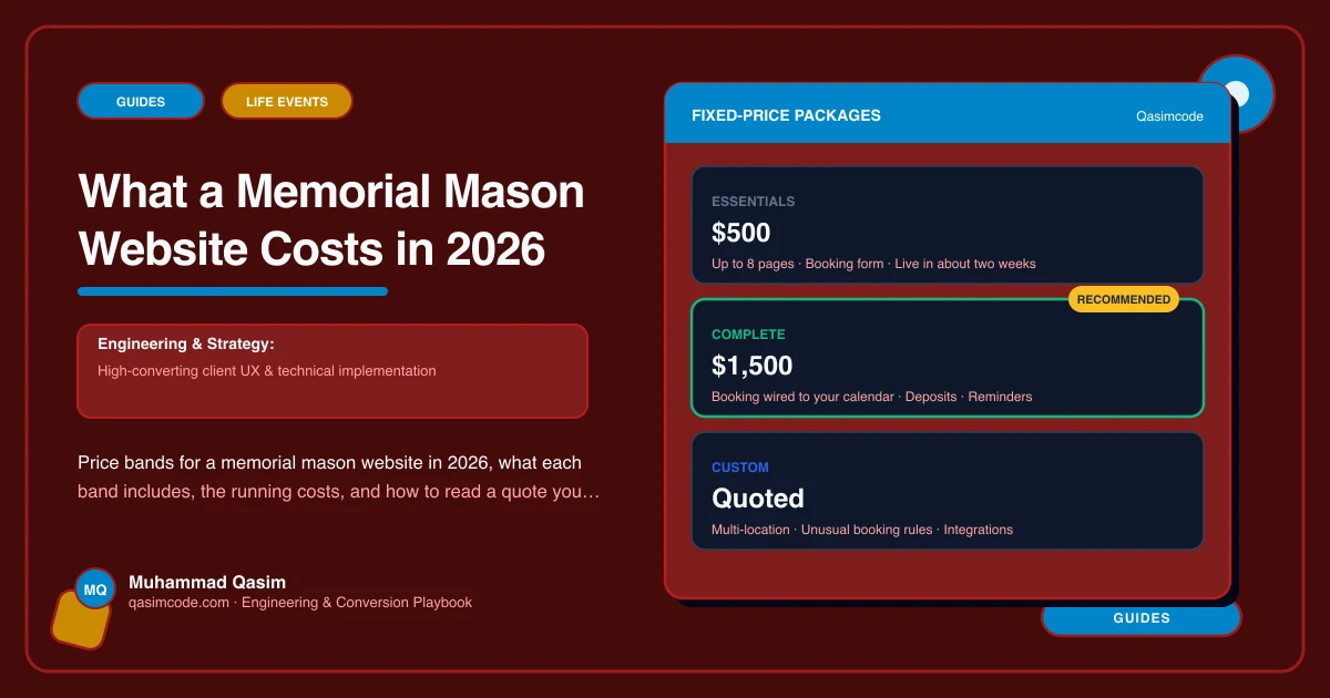 What a Memorial Mason Website Costs in 2026