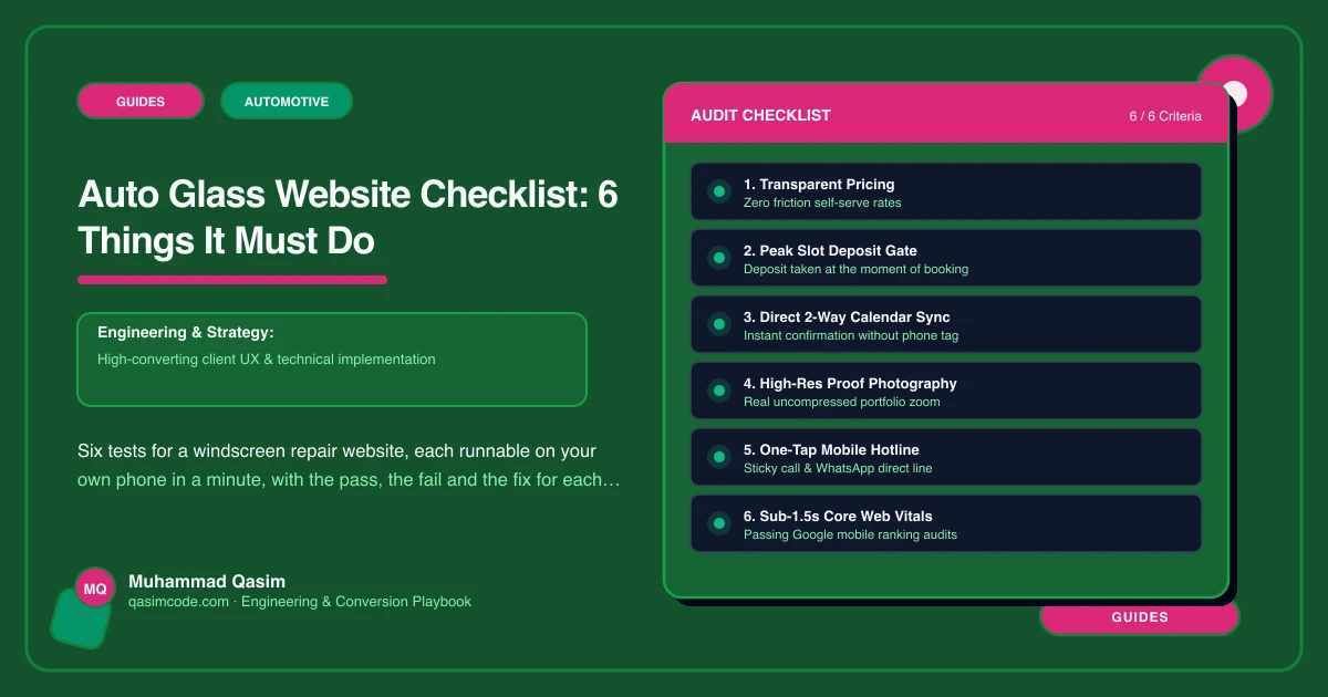 Auto Glass Website Checklist: 6 Things It Must Do