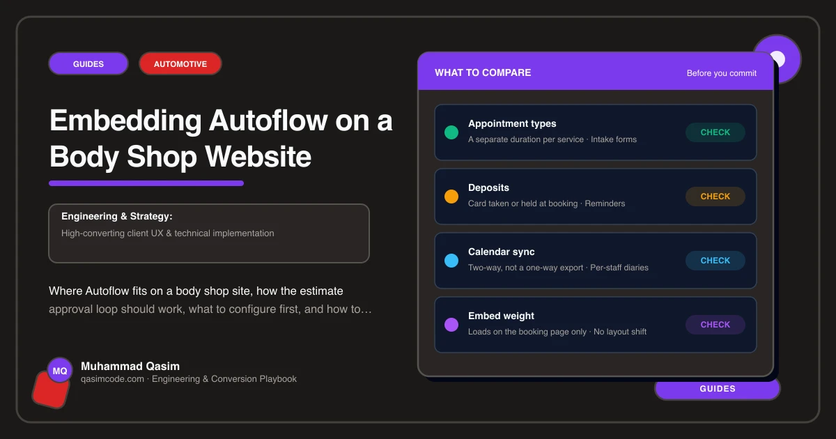 Embedding Autoflow on a Body Shop Website