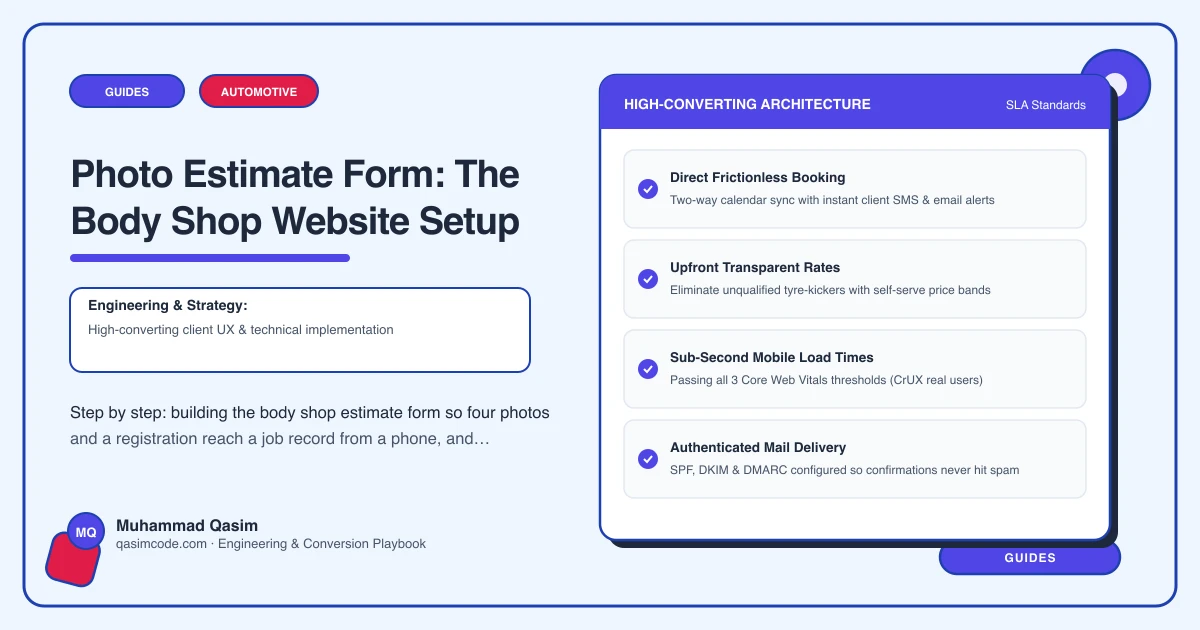 Photo Estimate Form: The Body Shop Website Setup