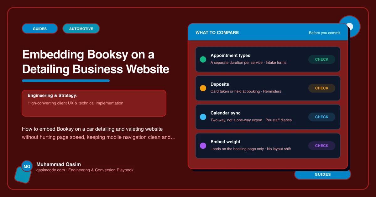 Embedding Booksy on a Detailing Business Website