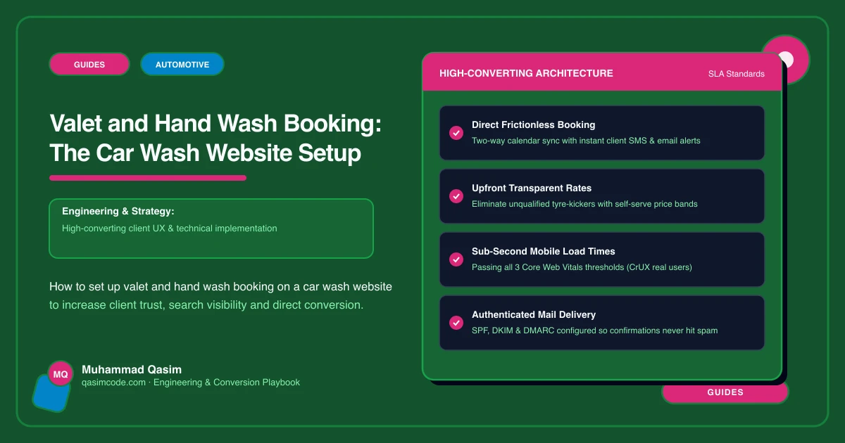Valet and Hand Wash Booking: The Car Wash Website Setup
