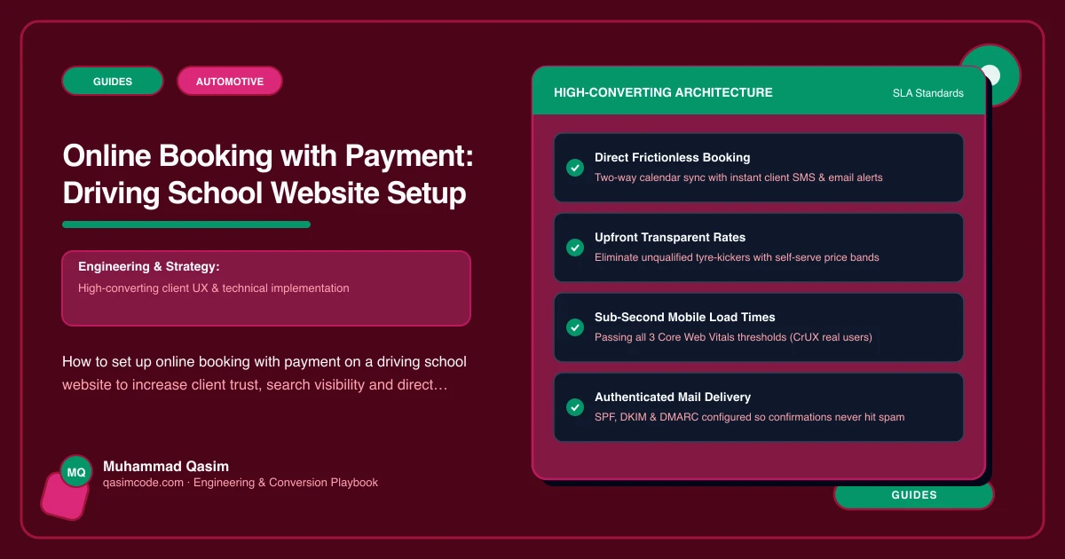 Online Booking with Payment: Driving School Website Setup