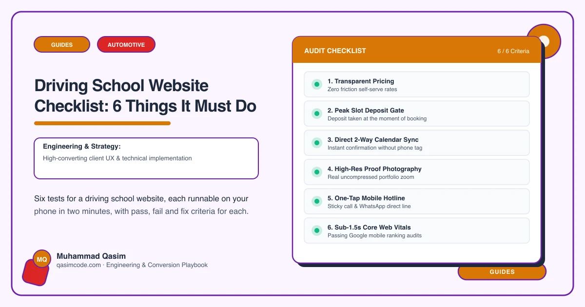 Driving School Website Checklist: 6 Things It Must Do