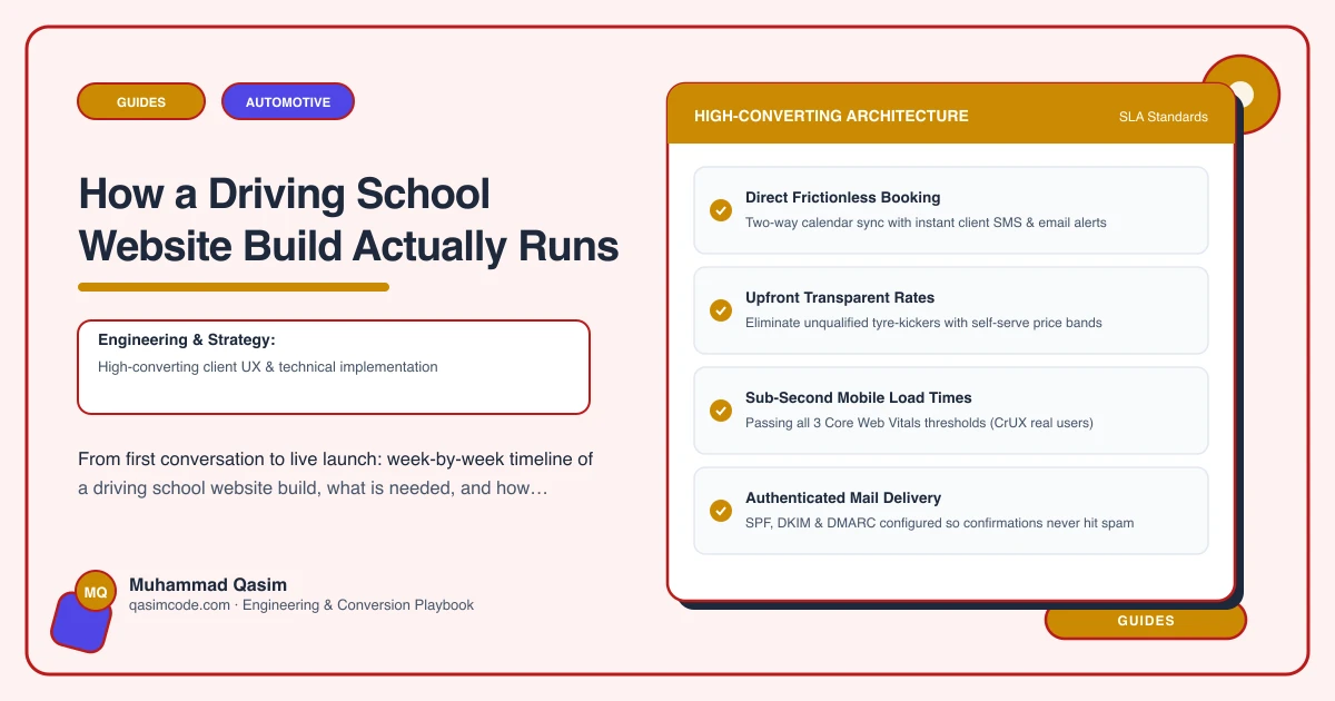 How a Driving School Website Build Actually Runs