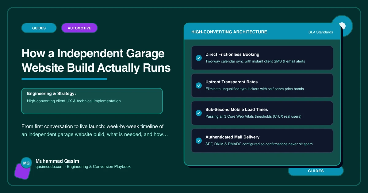 How a Independent Garage Website Build Actually Runs