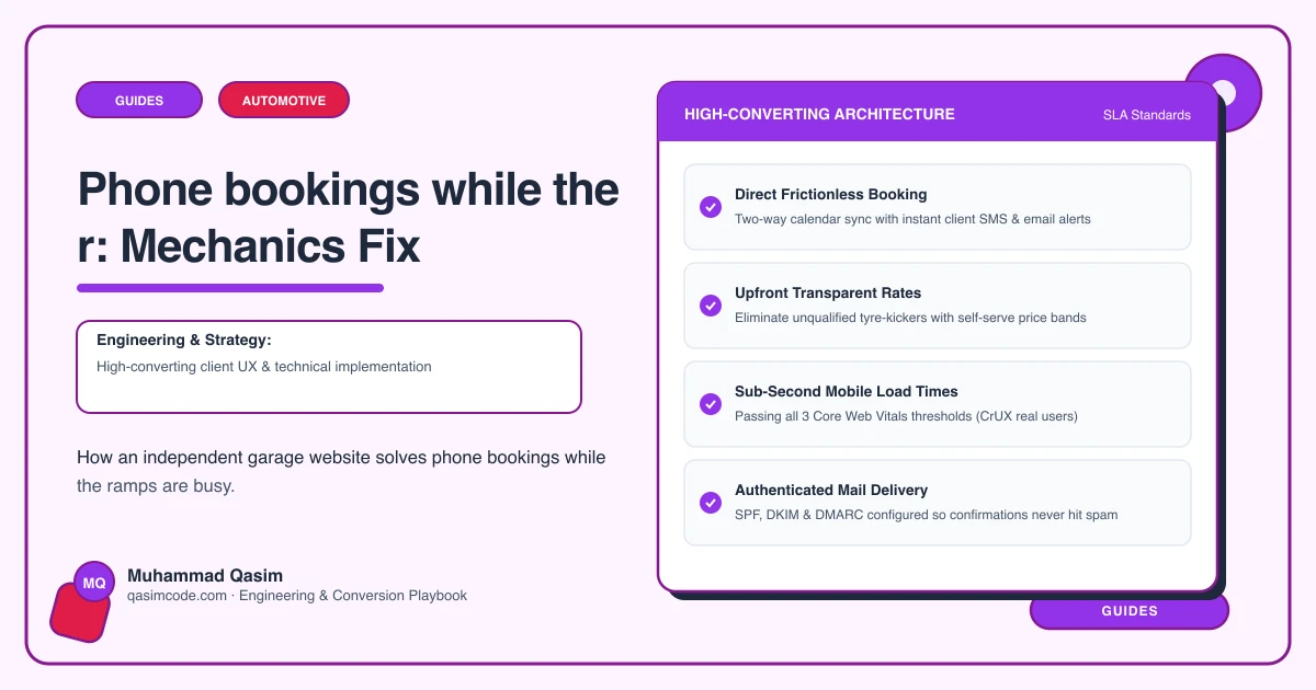 Phone bookings while the r: Mechanics Fix