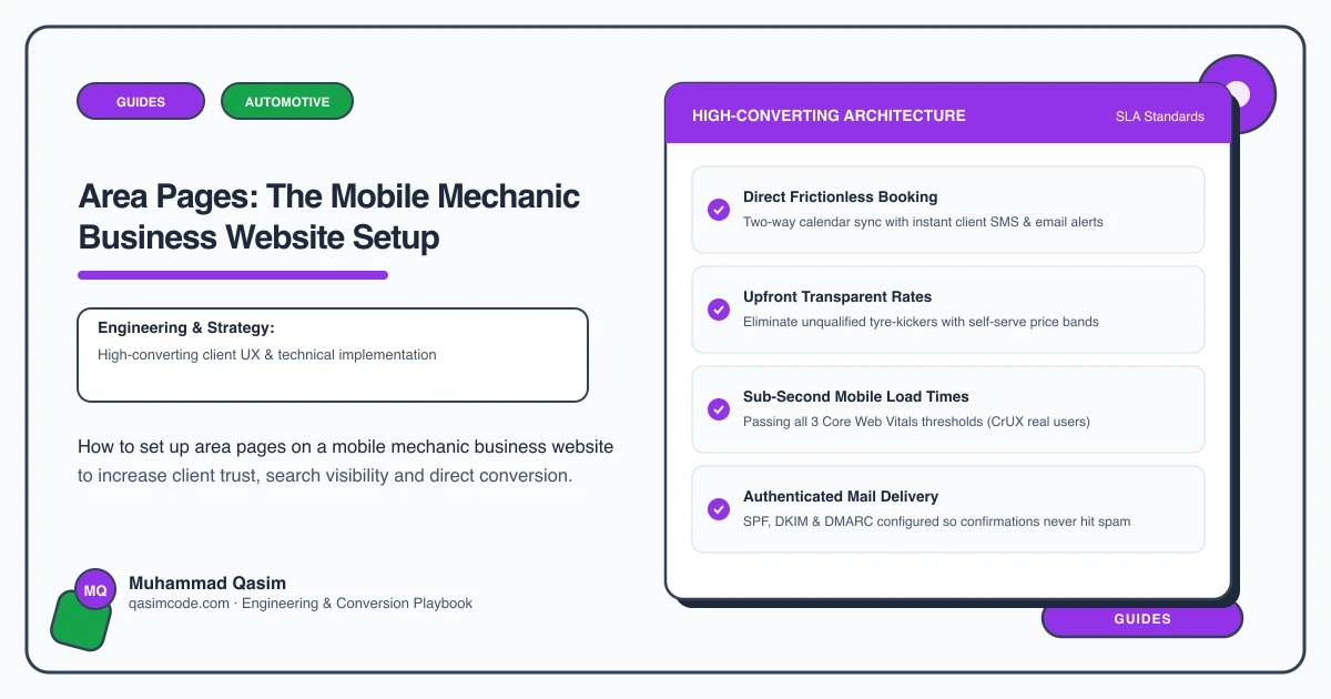 Area Pages: The Mobile Mechanic Business Website Setup