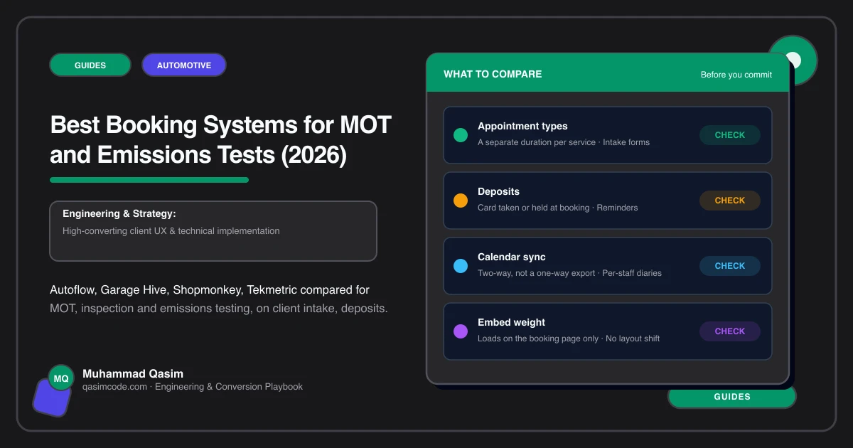 Best Booking Systems for MOT and Emissions Tests (2026)