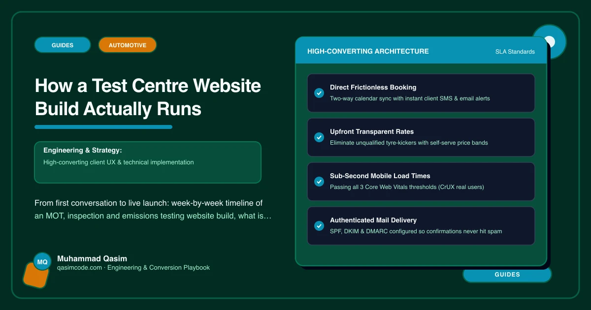 How a Test Centre Website Build Actually Runs