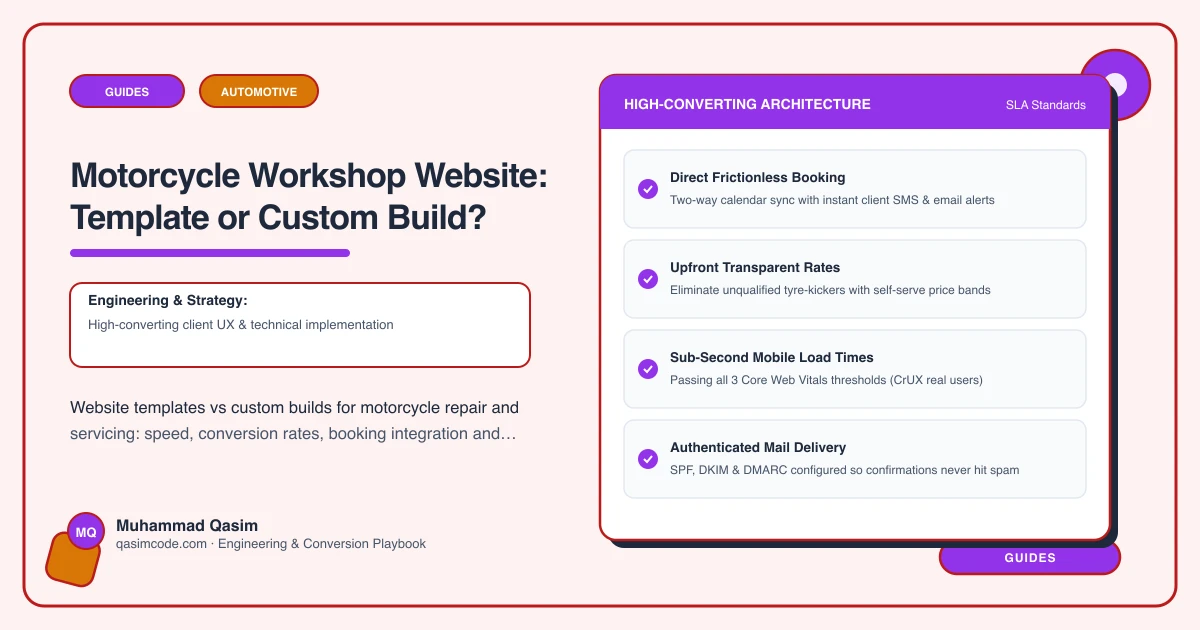 Motorcycle Workshop Website: Template or Custom Build?