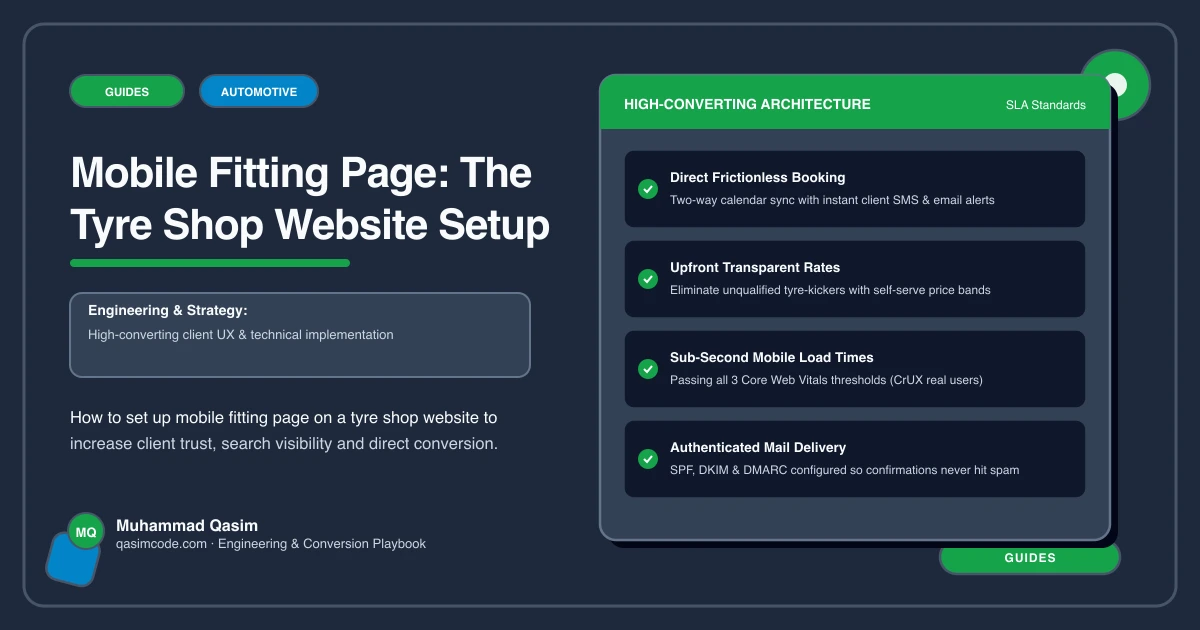 Mobile Fitting Page: The Tyre Shop Website Setup