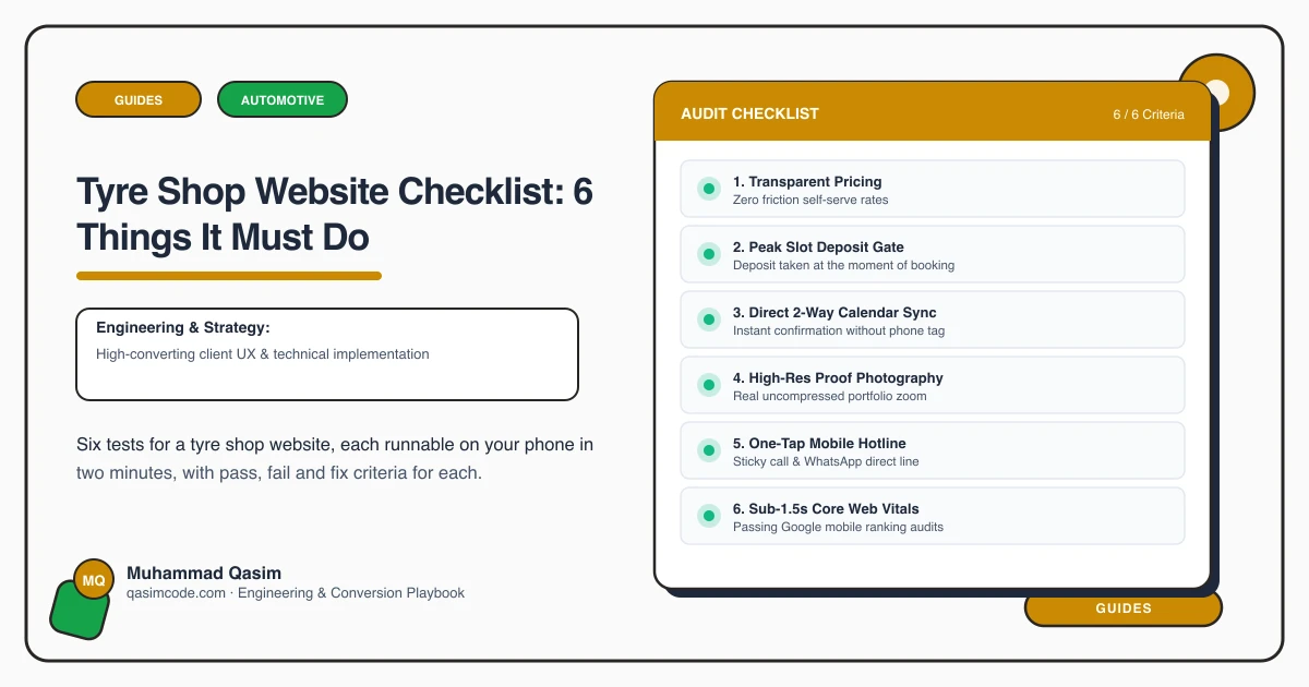 Tyre Shop Website Checklist: 6 Things It Must Do