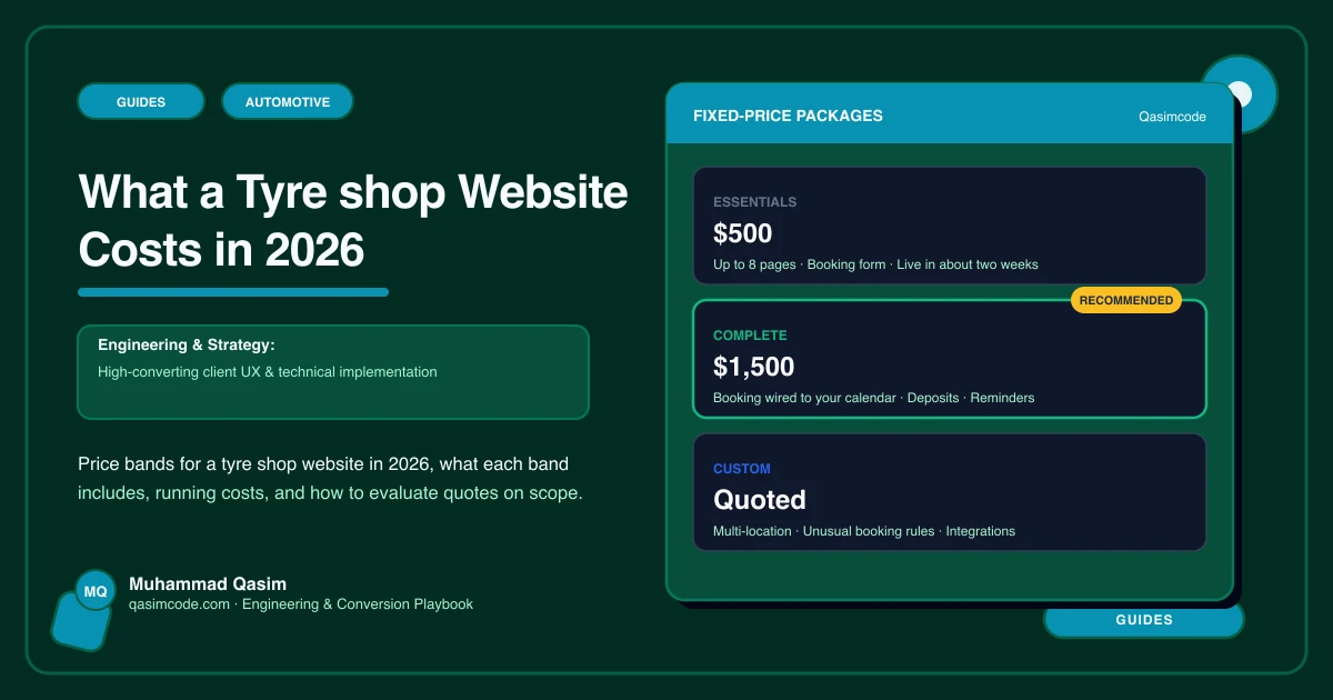 What a Tyre shop Website Costs in 2026