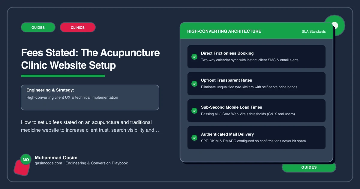 Fees Stated: The Acupuncture Clinic Website Setup
