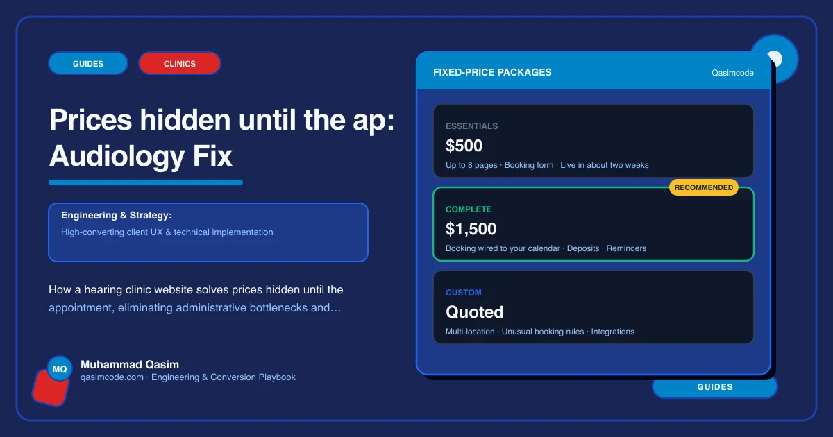 Prices hidden until the ap: Audiology Fix