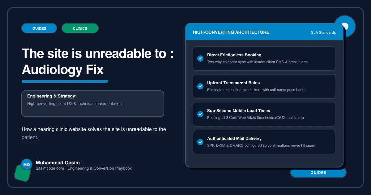 The site is unreadable to : Audiology Fix