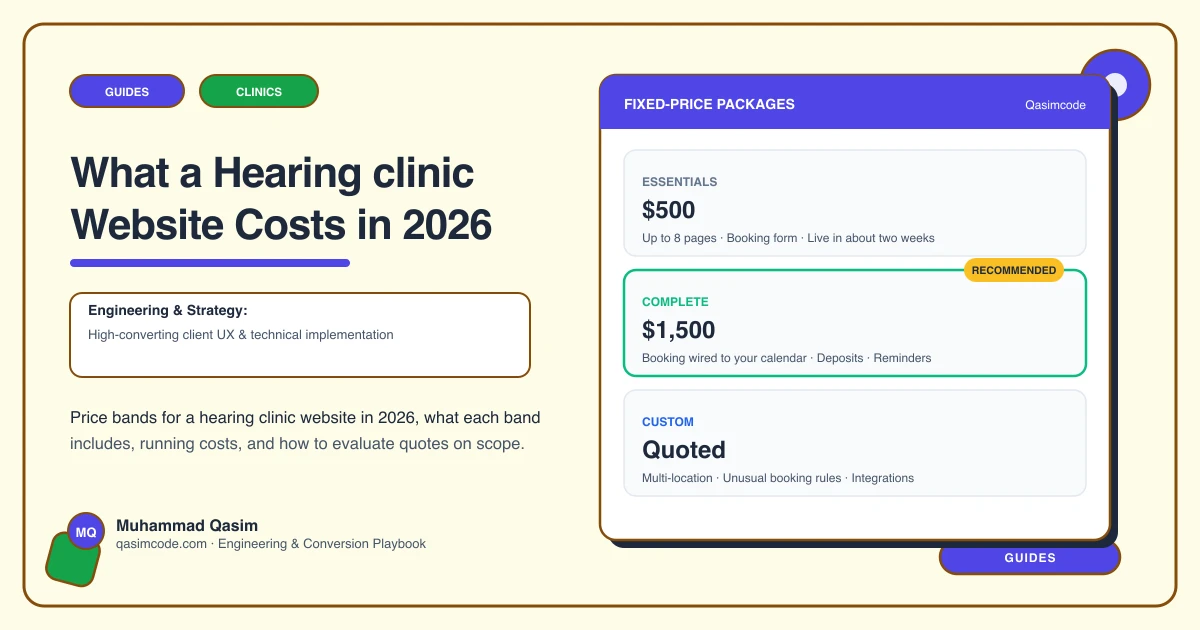 What a Hearing clinic Website Costs in 2026