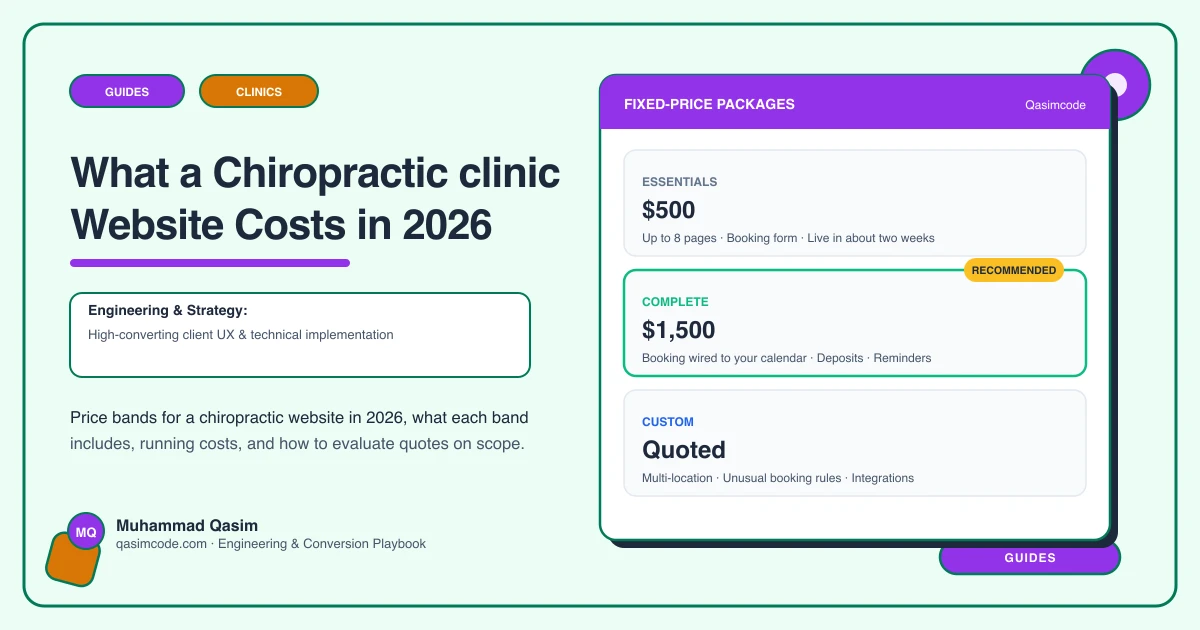 What a Chiropractic clinic Website Costs in 2026