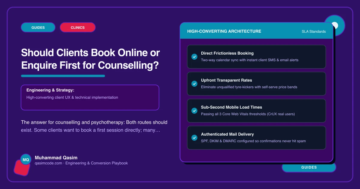 Should Clients Book Online or Enquire First for Counselling?