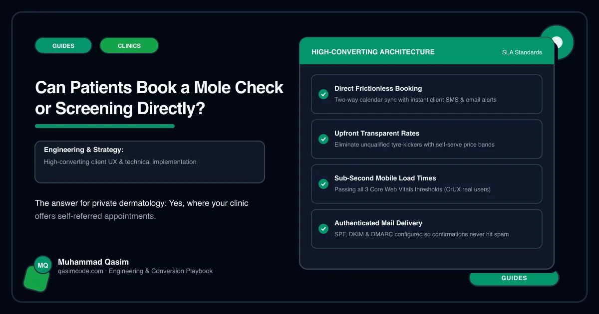 Can Patients Book a Mole Check or Screening Directly?