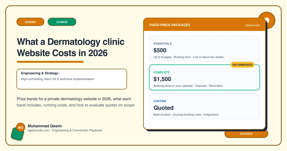 What a Dermatology clinic Website Costs in 2026