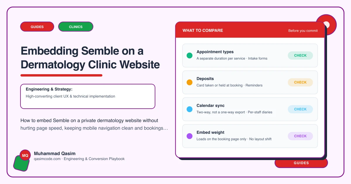 Embedding Semble on a Dermatology Clinic Website